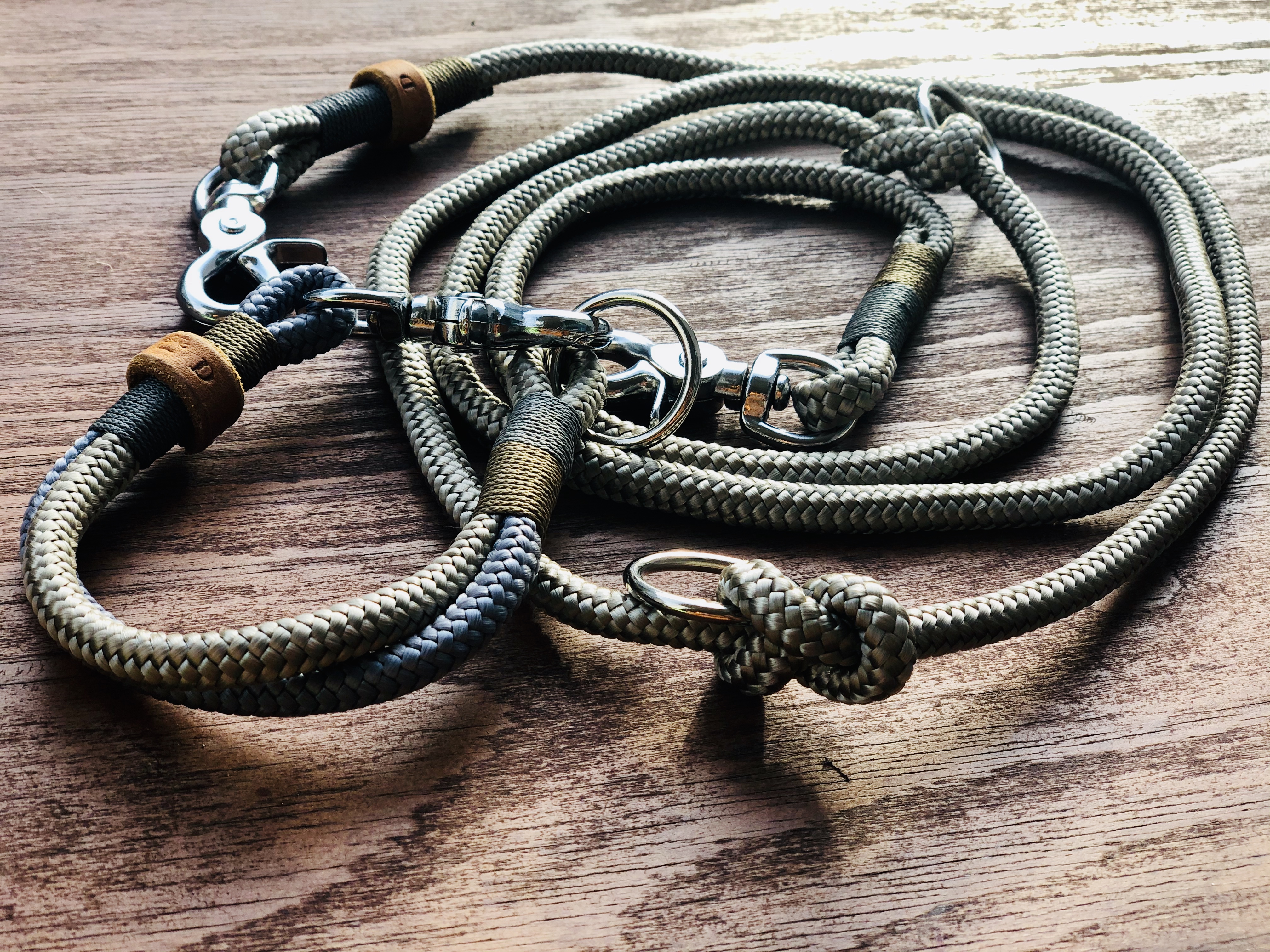 2-farbiges Hunde-Leinenset "ELLIOT" mit passendem Hunde-Halsband