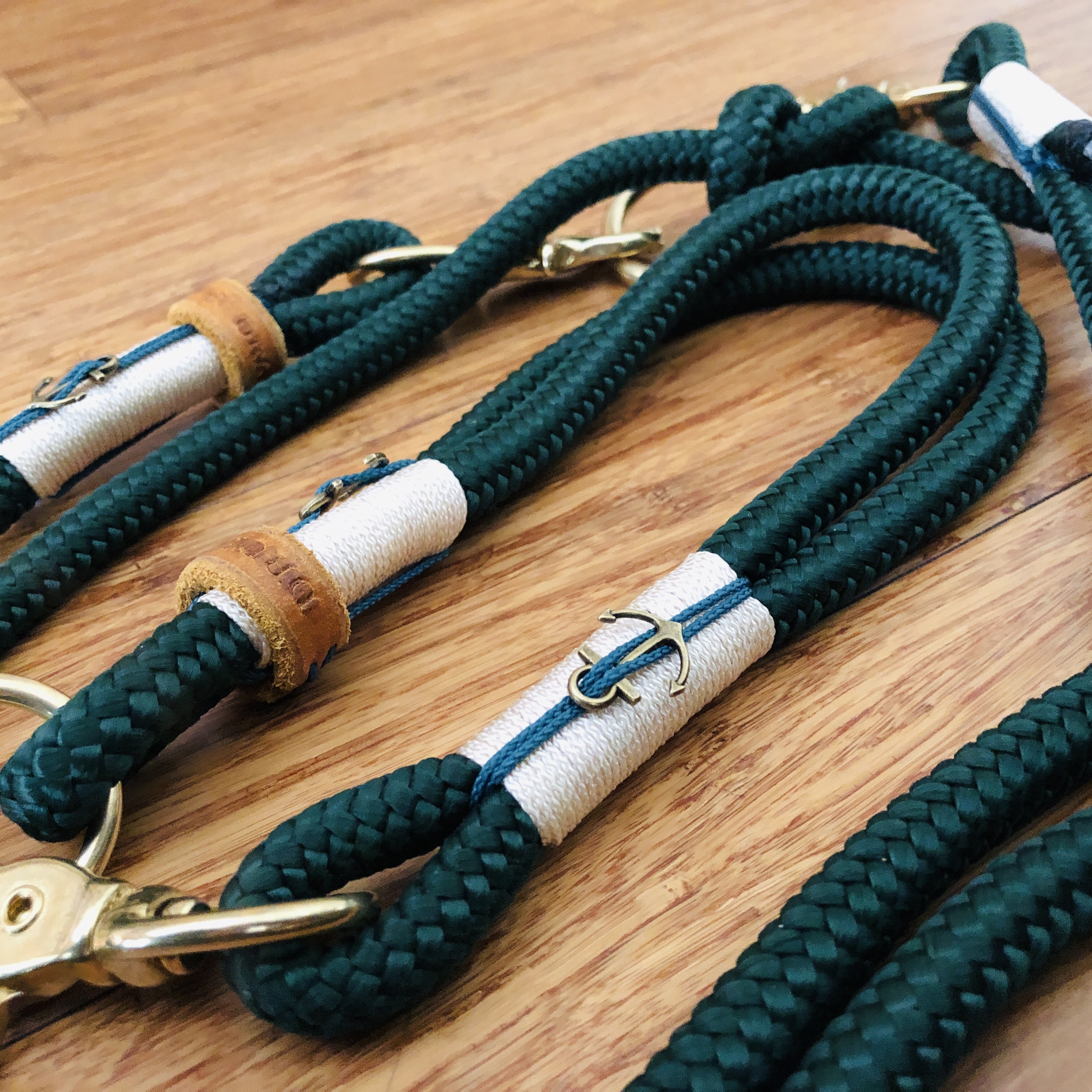 Mediterranes Tau-Leinenset  "ANKER" für Hunde mit passendem Halsband