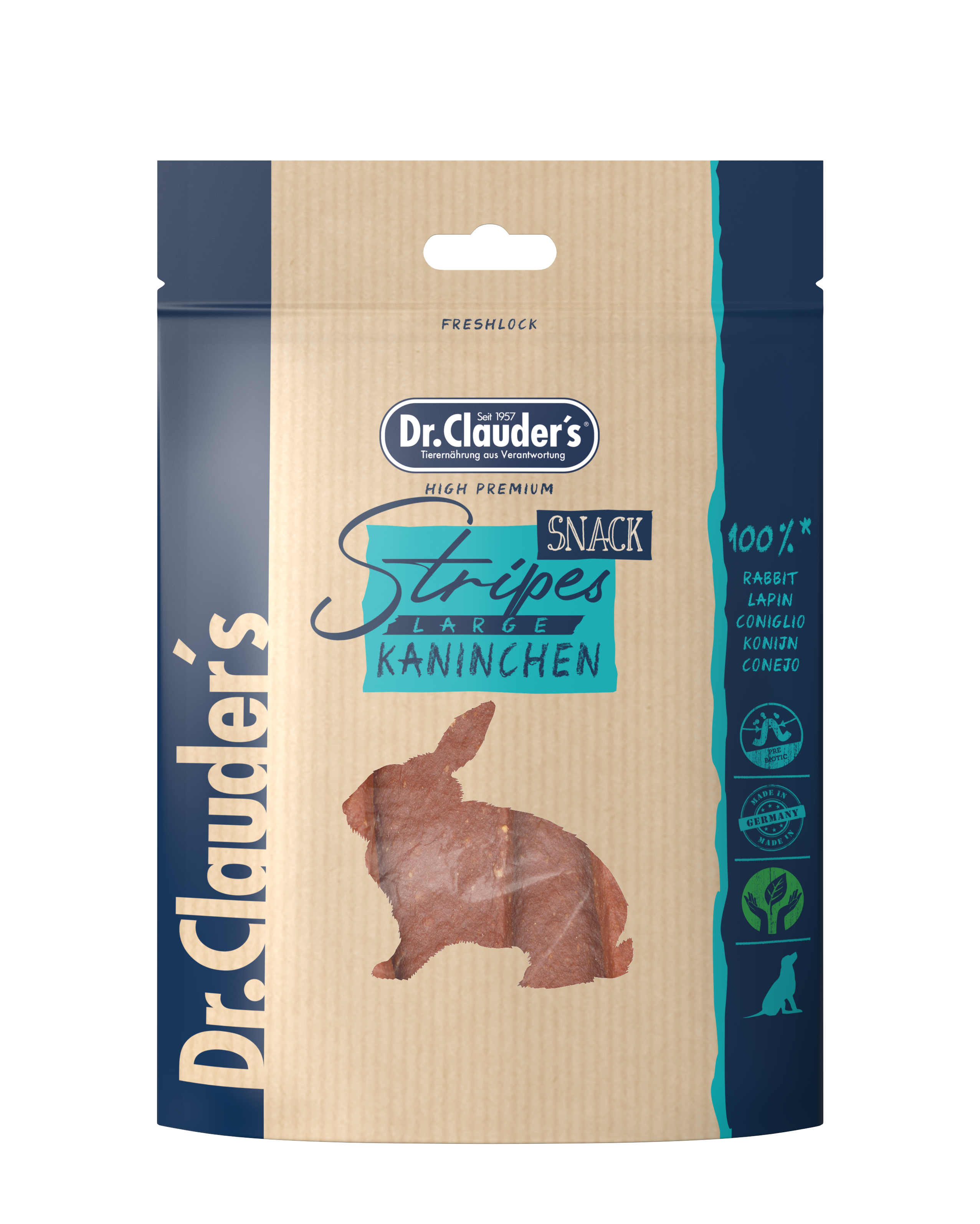 Dr.Clauder´s Stripes Snack Kaninchen Large 80g für Hunde und Katzen
