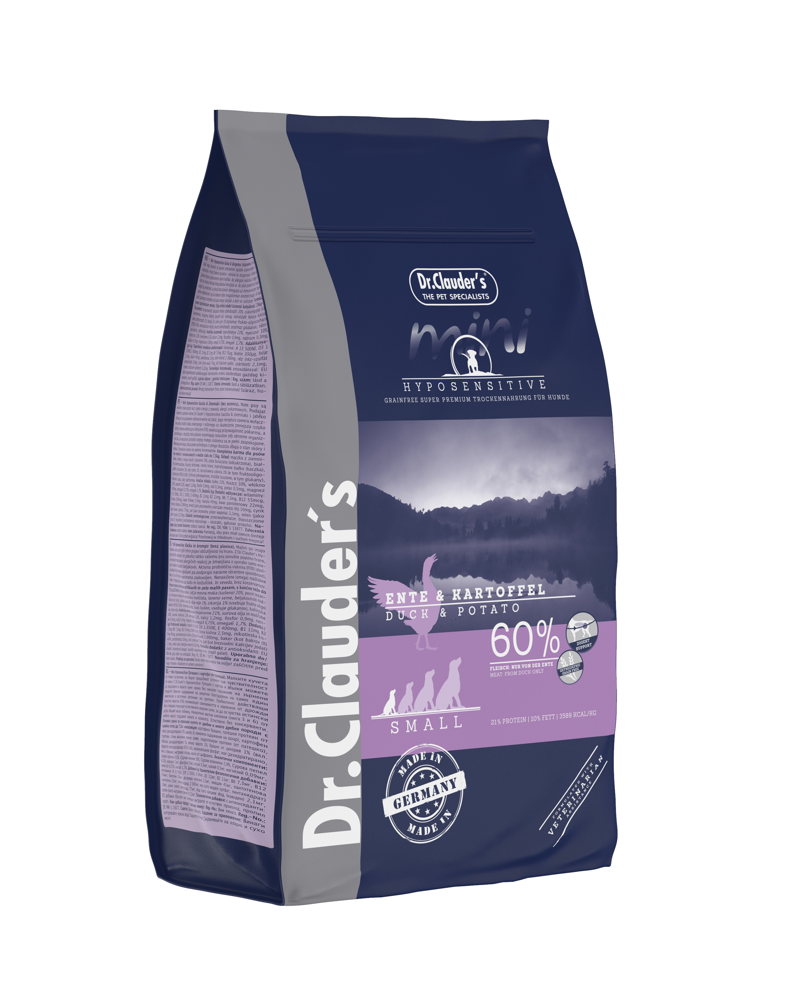 Mini Hyposensitive Ente & Kartoffel Getreide frei - Trockenfutter für Hunde